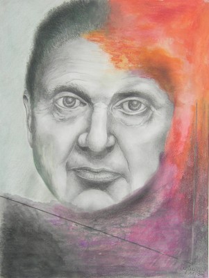 Hommage an Francis Bacon, 24 x 32 cm,  Mischtechnik
